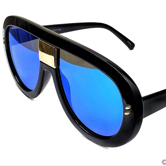 Blue Mirror New Sunglass, Aviator Oversized, Men Women Teens Plastic Beach Gift - Picture 6 of 6